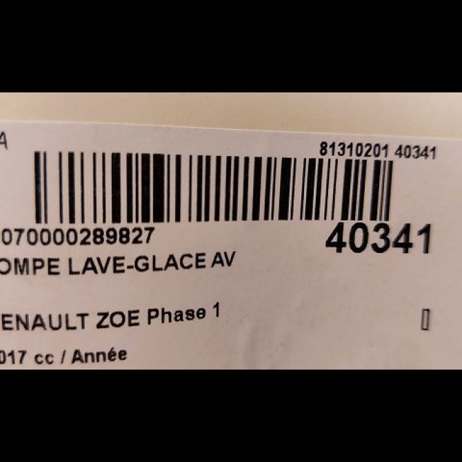 Pompe lave-glace avant occasion RENAULT ZOE Phase 1 10-2012->... 3