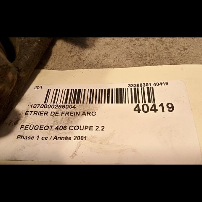 Etrier de frein arrière gauche occasion PEUGEOT 406 COUPE Phase 1 05-1997->12-2004 2.2 HDI 133ch 441055 3