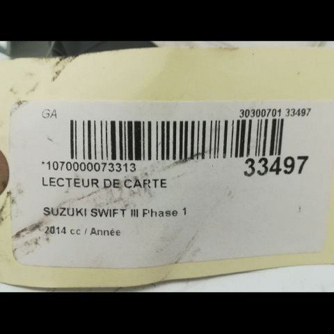 Lecteur de carte occasion SUZUKI SWIFT IV Phase 1 09-2010->... 1.2 VVT 94ch 5
