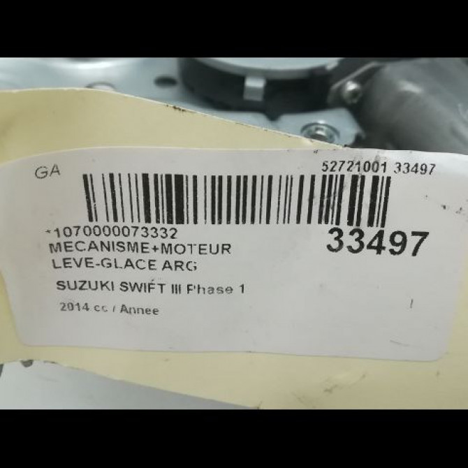 Mecanisme+moteur leve-glace arg occasion SUZUKI SWIFT IV Phase 1 09-2010->... 1.2 VVT 94ch 8354061M00 4
