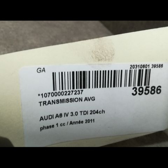 Transmission avant gauche occasion AUDI A6 IV phase 1 02-2012->02-2015 3.0 TDI 204ch 4G0407271E 4