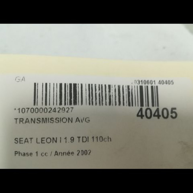 Transmission avant gauche occasion SEAT LEON I Phase 1 04-2000->10-2006 1.9 TDI 110ch 1J0407271H 4