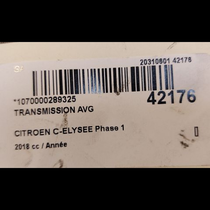 Transmission avant gauche occasion CITROEN C-ELYSEE Phase 1 06-2012->... 4
