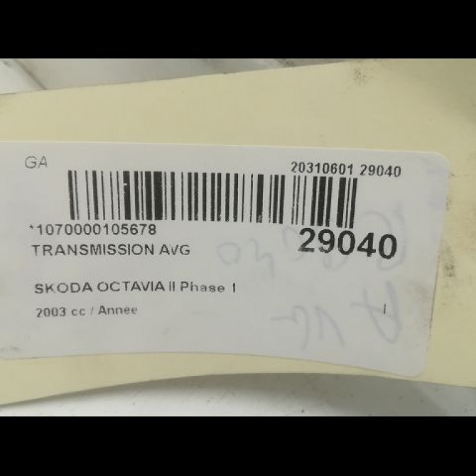 Transmission avant gauche occasion SKODA OCTAVIA II Phase 1 06-2004->10-2008 1J0407271H 4