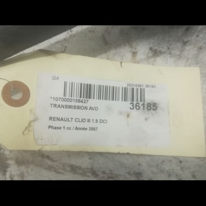Transmission avant droite occasion RENAULT CLIO III Phase 1 09-2005->03-2009 1.5 DCI 105ch 8200598563 4
