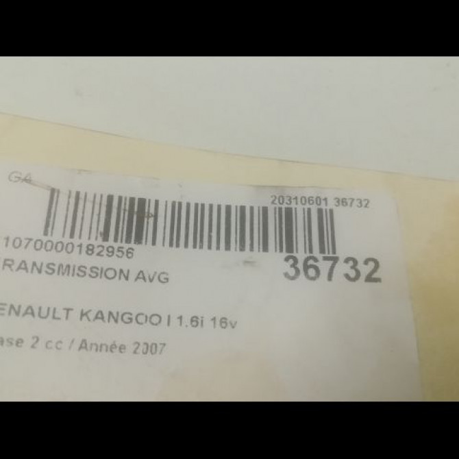 Transmission avant gauche occasion RENAULT KANGOO I Phase 2 03-2003->06-2010 1.6i 16v 95ch 8200626993 4