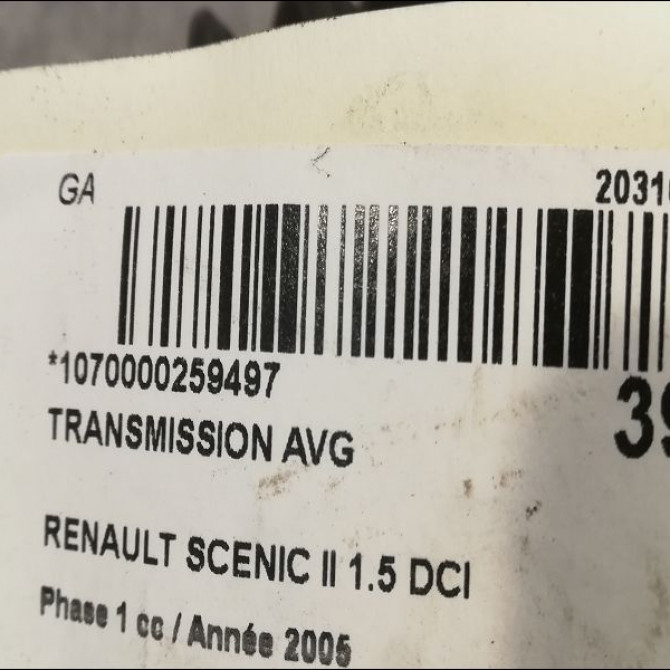 Transmission avant gauche occasion RENAULT SCENIC II Phase 1 03-2004->09-2006 1.5 DCI 80ch 8200623806 4