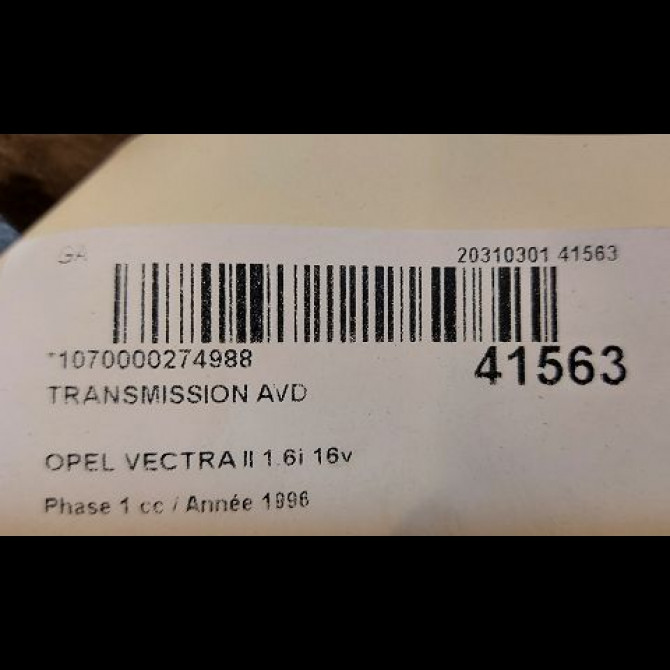 Transmission avant droite occasion OPEL VECTRA II Phase 1 11-1995->02-1999 1.6i 16v 90512385 4