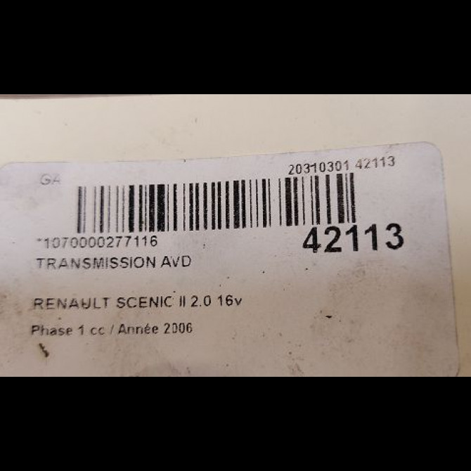 Transmission avant droite occasion RENAULT SCENIC II Phase 1 03-2004->09-2006 2.0 16v 8200216625 5