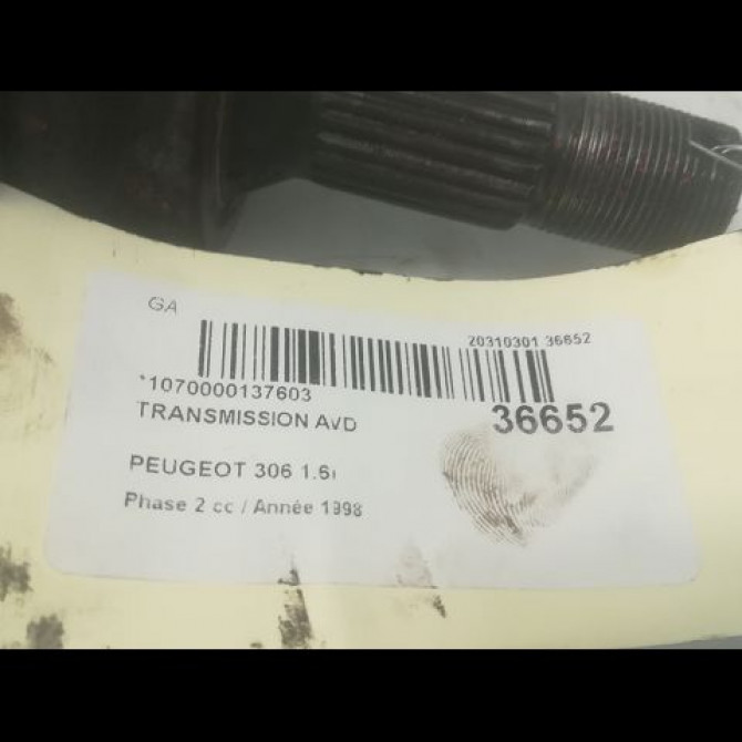 Transmission avant droite occasion PEUGEOT 306 Phase 2 04-1997->03-2002 1.6i 32733N 5