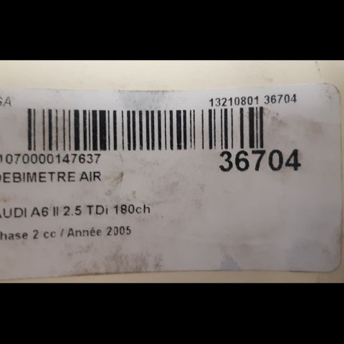 Debimetre air occasion AUDI A6 II Phase 2 07-2001->05-2004 2.5 TDi 180ch 3