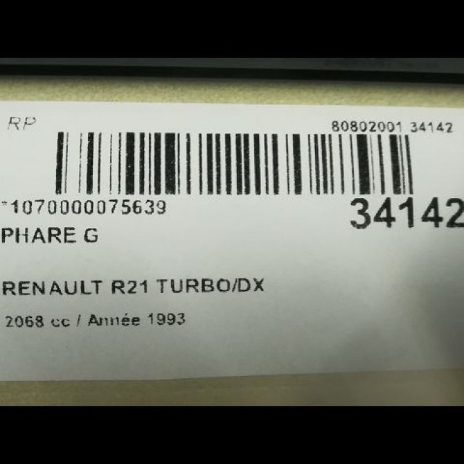 Phare gauche occasion RENAULT 21 Phase 1 01-1986->06-1989 TURBO D 7701034132 3