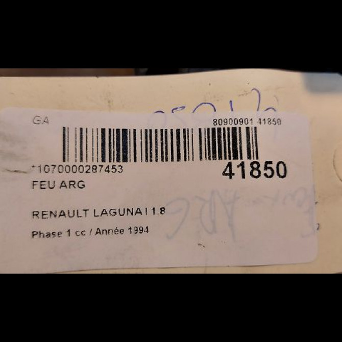 Feu arrière gauche occasion RENAULT LAGUNA I Phase 1 01-1994->04-1998 1.8 7701038275 3