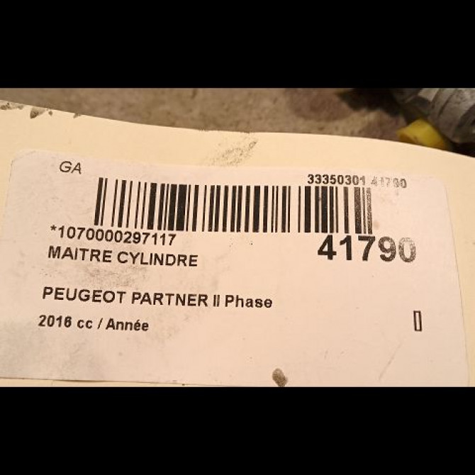 Maitre cylindre occasion PEUGEOT PARTNER II Phase 3 04-2015->... 4601V9 3