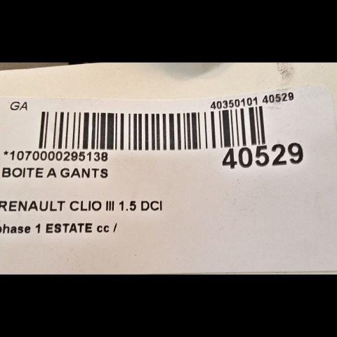 Boite à gants occasion RENAULT CLIO III phase 1 ESTATE 01-2008->03-2009 1.5 DCI 85ch 8200407714 2