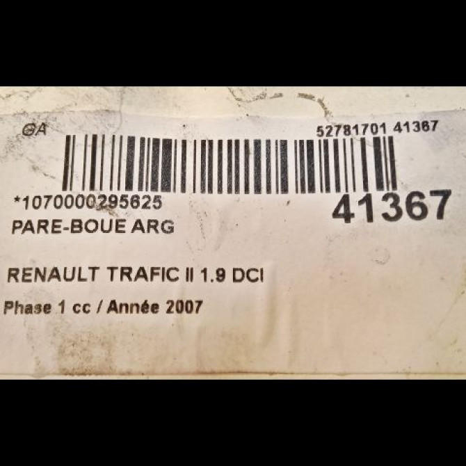 Pare-boue arrière gauche occasion RENAULT TRAFIC II Phase 1 10-2001->08-2006 1.9 DCI 100ch 2