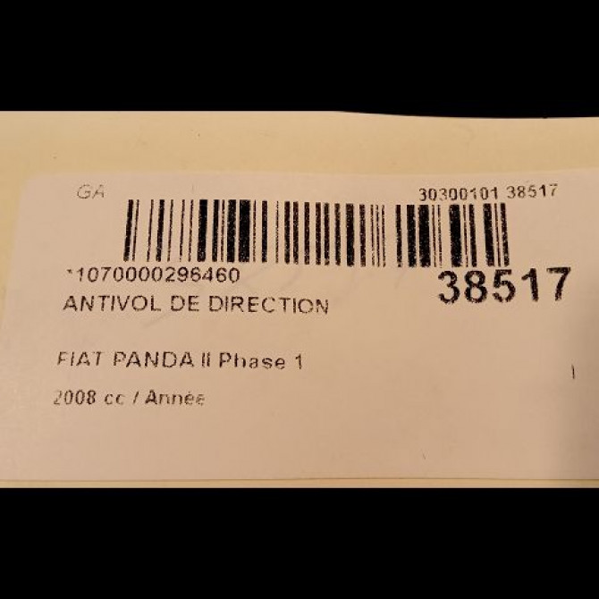 Antivol de direction occasion FIAT PANDA II Phase 1 09-2003->12-2012 46845361 4