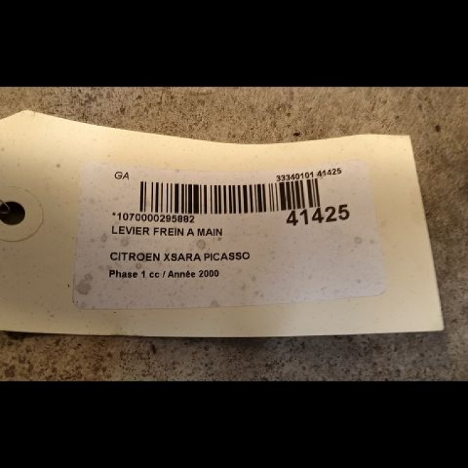 Levier frein a main occasion CITROEN XSARA PICASSO Phase 1 12-1999->02-2004 1.8i 16v 470192 2