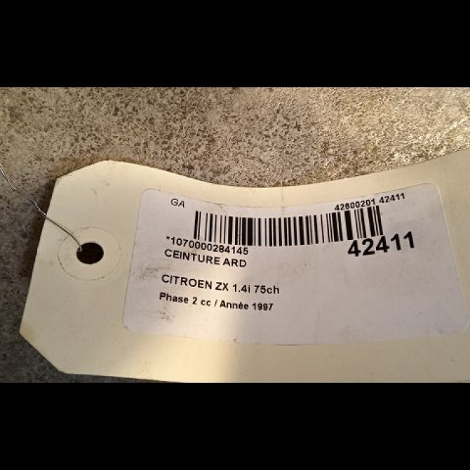 Ceinture arrière droite occasion CITROEN ZX Phase 2 07-1994->06-1998 1.4i 75ch 2