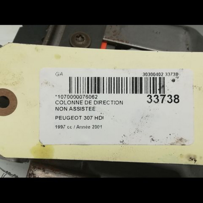Colonne de direction non assistee occasion PEUGEOT 307 Phase 1 04-2001->06-2005 2.0 HDI 110ch 3