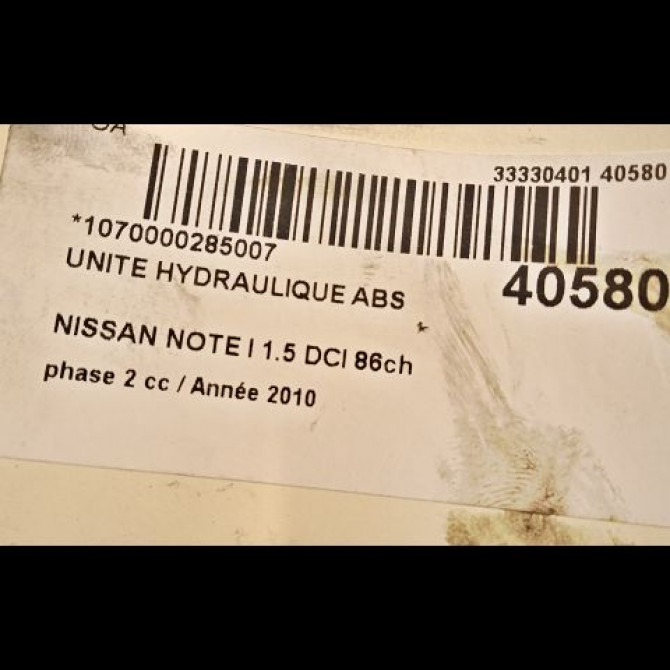 Unité hydraulique ABS occasion NISSAN NOTE I phase 2 03-2009->02-2014 1.5 DCI 86ch 3