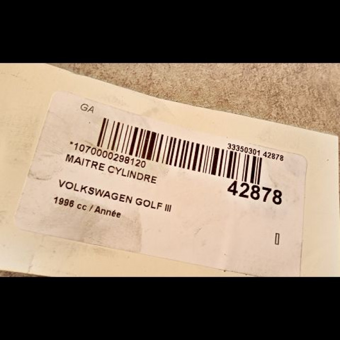 Maitre cylindre occasion VOLKSWAGEN GOLF III Phase 1 01-1992->12-1997 1H1611019C 3