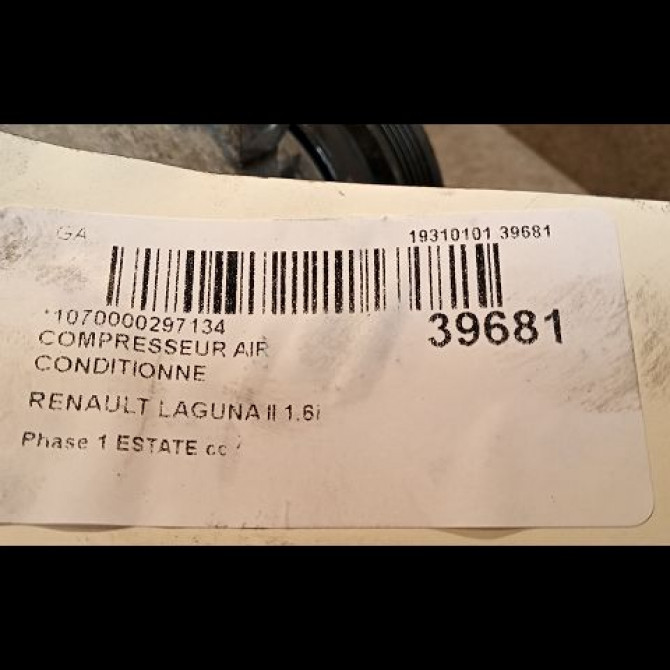 Compresseur air conditionne occasion RENAULT LAGUNA II Phase 1 04-1995->04-1999 1.6i 107ch 8200024397 4