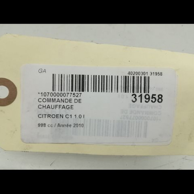 Commande de chauffage occasion CITROEN C1 I Phase 2 11-2008->01-2012 1.0i 4