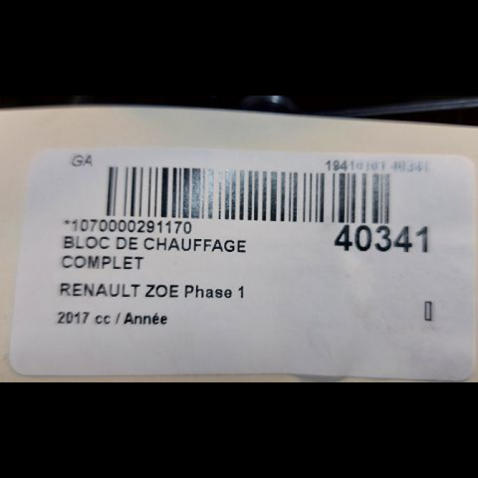 Bloc de chauffage complet occasion RENAULT ZOE Phase 1 10-2012->... 4