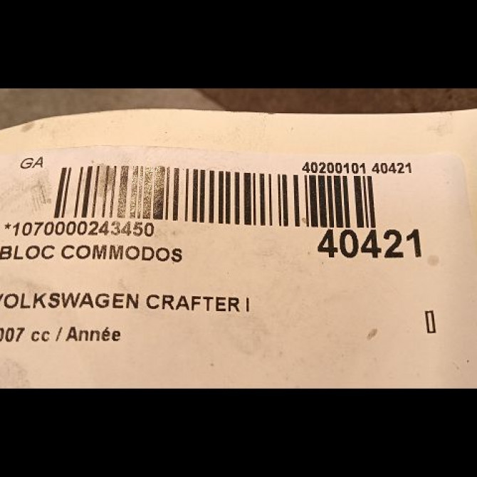 Bloc commodos occasion VOLKSWAGEN CRAFTER I phase 1 06-2006->05-2011 3