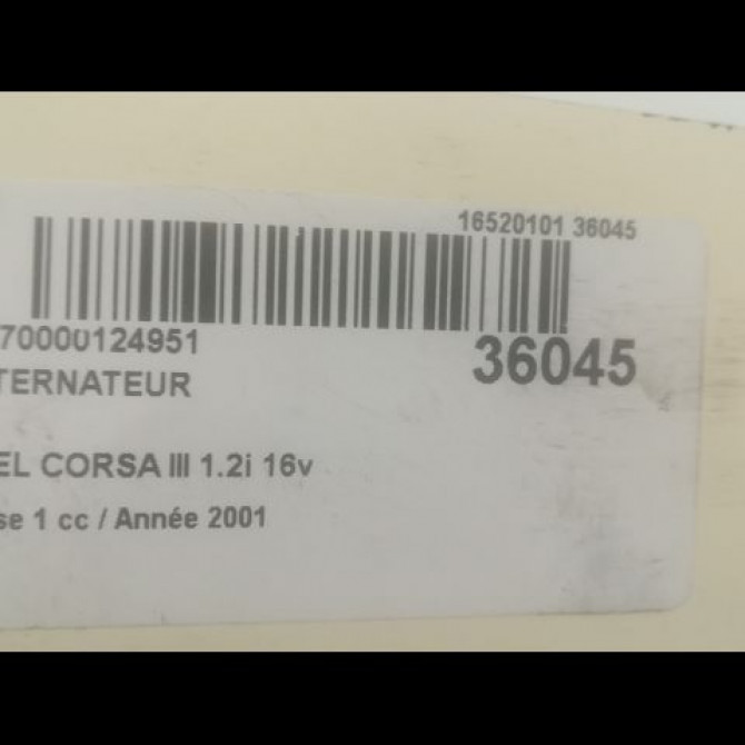 Alternateur occasion OPEL CORSA III Phase 1 10-2000->08-2003 1.2i 16v 9195752 3