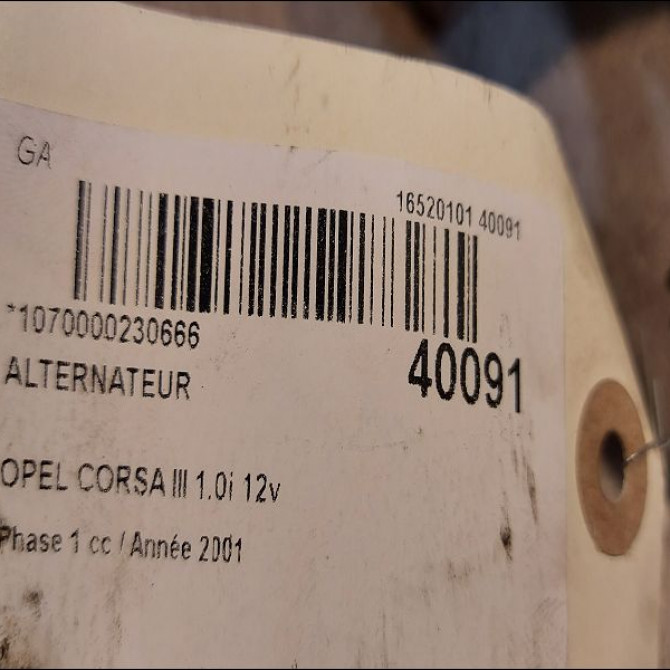 Alternateur occasion OPEL CORSA III Phase 1 10-2000->08-2003 1.0i 12v 9195752 3