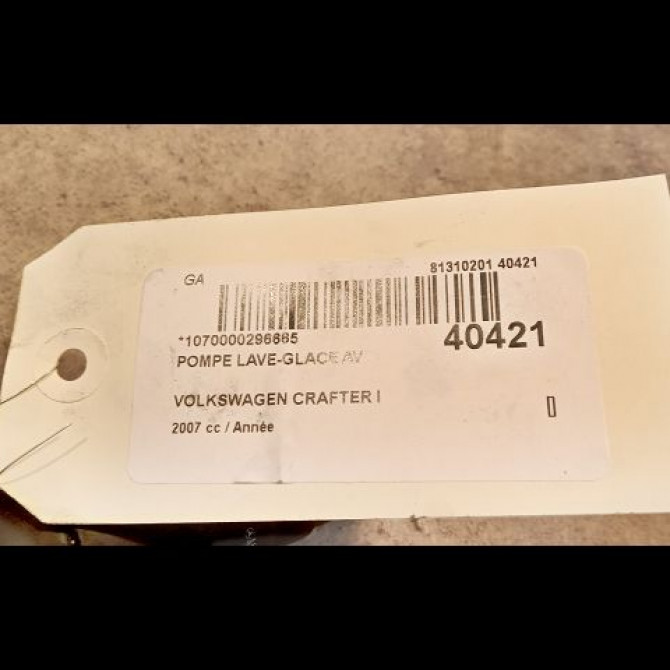 Pompe lave-glace avant occasion VOLKSWAGEN CRAFTER I phase 1 06-2006->05-2011 3