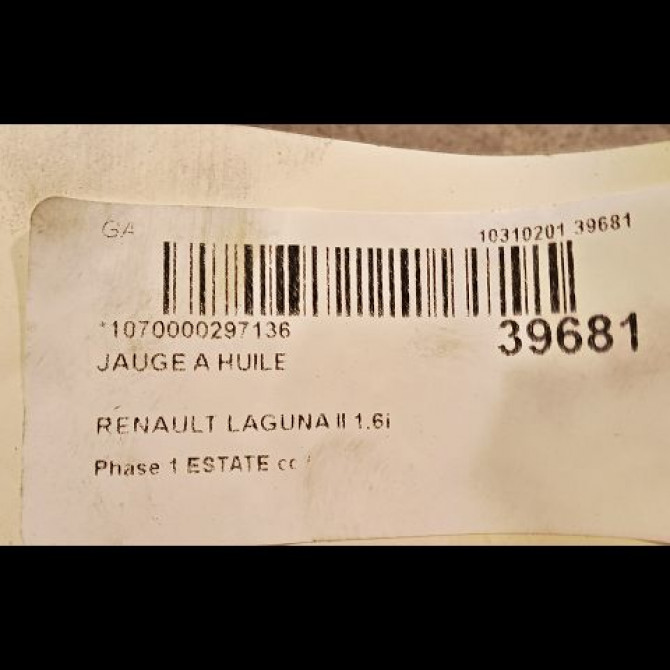 Jauge a huile occasion RENAULT LAGUNA II Phase 1 04-1995->04-1999 1.6i 107ch 2