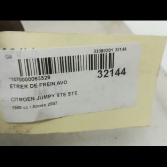 Etrier de frein avant droit occasion CITROEN JUMPY II Phase 1 01-2007->... 1607729780 5