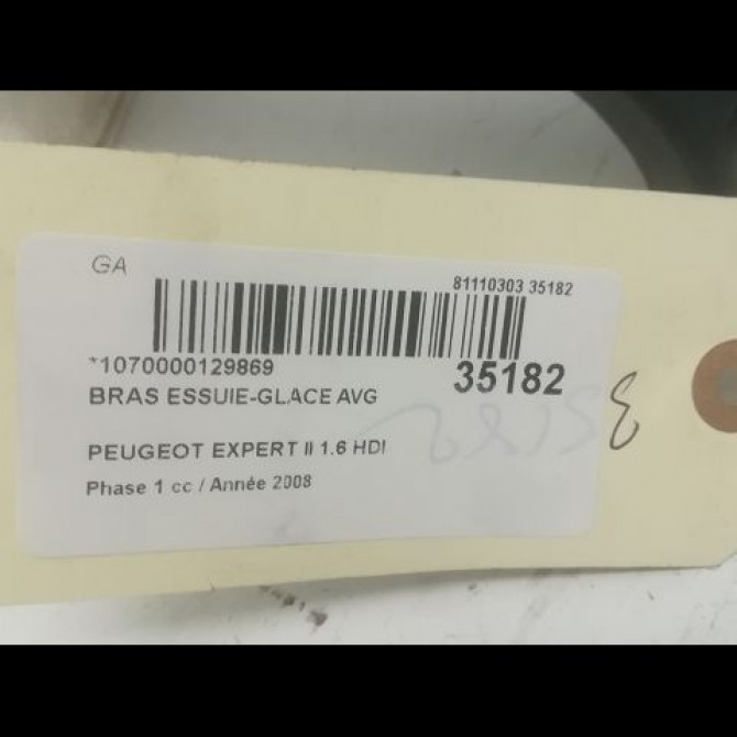 Bras essuie-glace avant gauche occasion PEUGEOT EXPERT II Phase 1 01-2007->... 1.6 HDI 90ch 6429CL 2