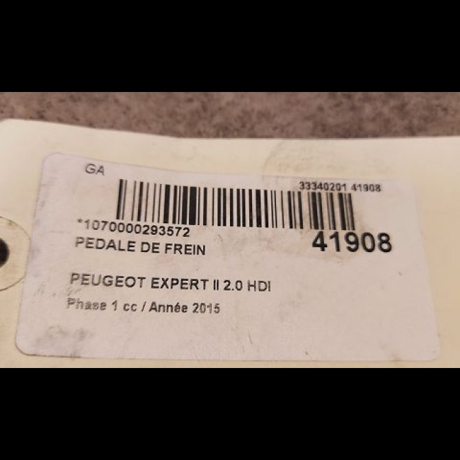 Pedale de frein occasion PEUGEOT EXPERT II Phase 1 01-2007->... 2.0 HDI 128ch 4501X1 3