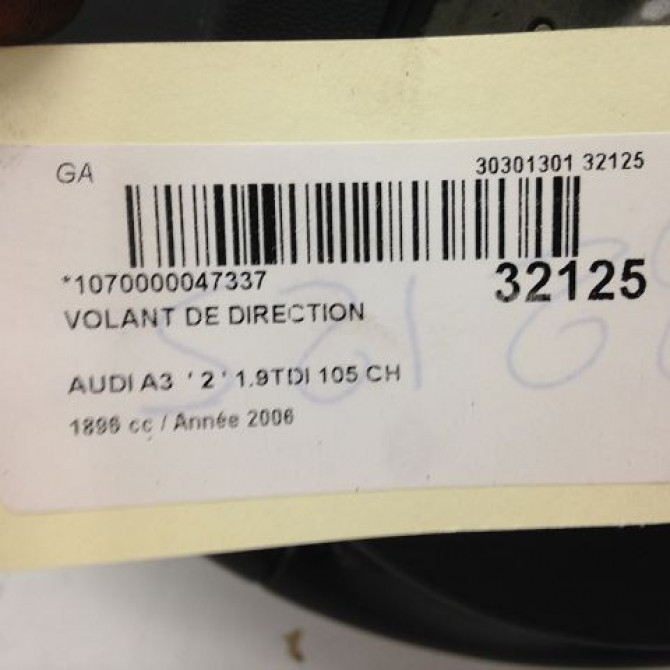 Volant de direction occasion AUDI A3 II Phase 1 06-2003->06-2008 1.9 TDi 8P0419091EATNA 4