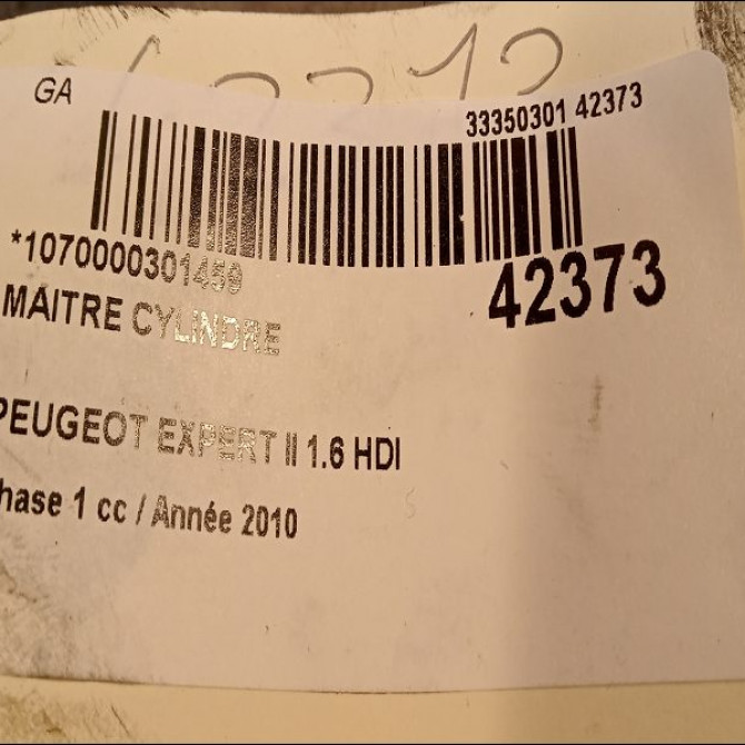 Maitre cylindre occasion PEUGEOT EXPERT II Phase 1 01-2007->... 1.6 HDI 90ch 4601T3 3