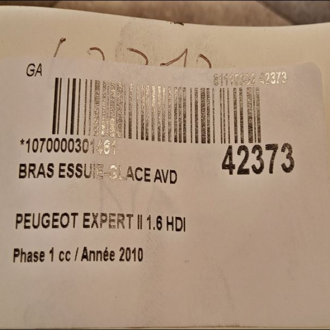 Bras essuie-glace avant droit occasion PEUGEOT EXPERT II Phase 1 01-2007->... 1.6 HDI 90ch 6429CL 2
