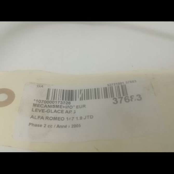 Mecanisme+moteur leve-glace arg occasion ALFA ROMEO 147 Phase 2 09-2004->10-2010 1.9 JTD 115ch 46739795 3