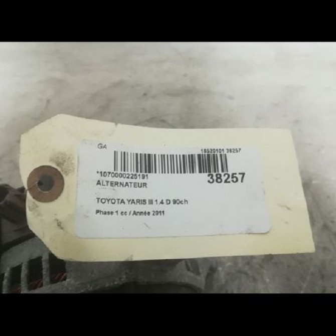 Alternateur occasion TOYOTA YARIS III YARIS III Phase 1 2011-03-01->2015-04-30 1.4 D 90ch 270600N090 6