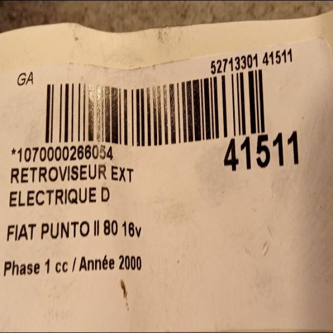 Retroviseur exterieur electrique droit occasion FIAT PUNTO II Phase 1 10-1999->05-2003 80 16v 735380179 3
