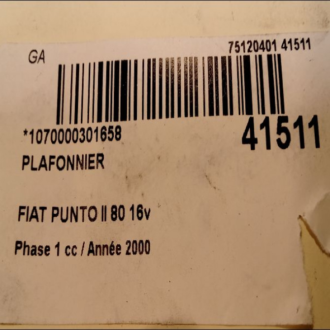 Plafonnier occasion FIAT PUNTO II Phase 1 10-1999->05-2003 80 16v 735270578 3