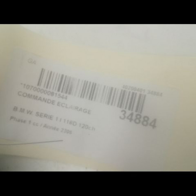 Commande eclairage occasion B.M.W. SERIE 1 I Phase 1 01-2007->07-2011 118D 120ch 3