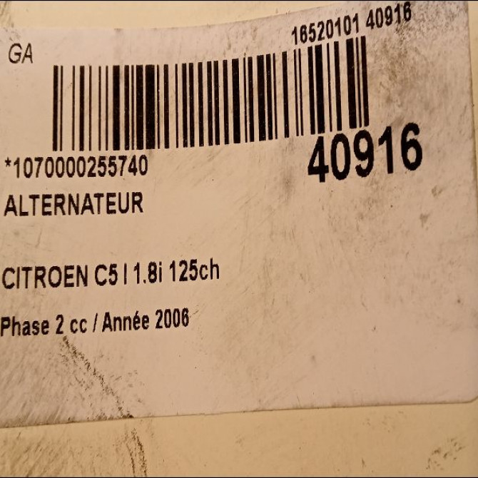 Alternateur occasion CITROEN C5 I Phase 2 09-2004->06-2008 1.8i 125ch 5705CF 4