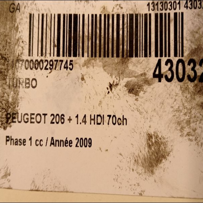 Turbo occasion PEUGEOT 206 + Phase 1 03-2009->05-2013 1.4 HDI 70ch 3