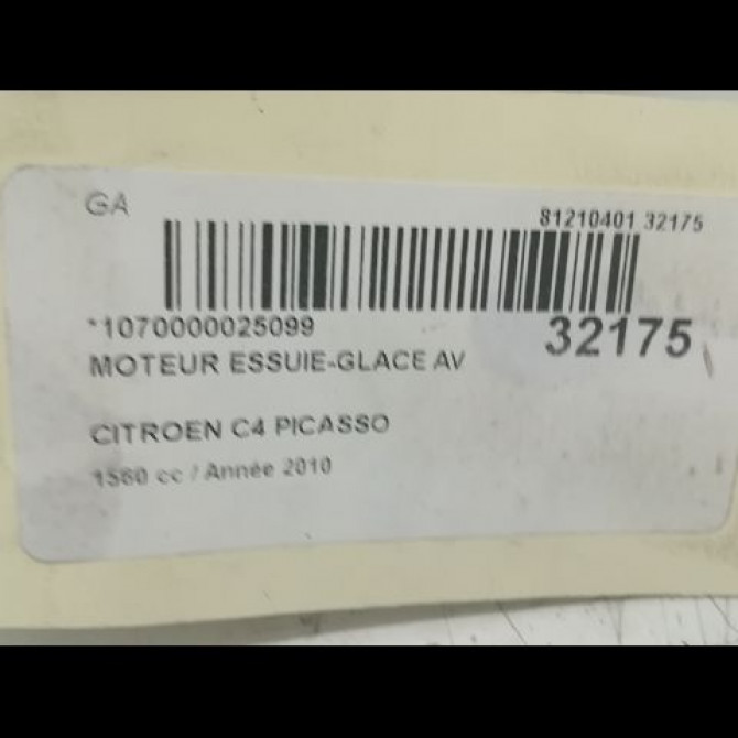 Moteur essuie-glace avant occasion CITROEN C4 PICASSO I Phase 1 01-2007->10-2013 1.6 HDi 16v 110ch 6405PG 6