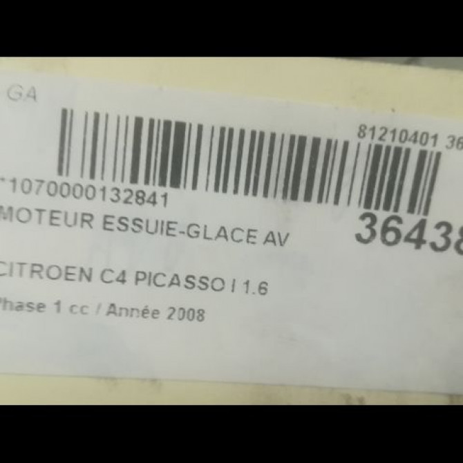 Moteur essuie-glace avant occasion CITROEN C4 PICASSO I Phase 1 01-2007->10-2013 1.6 HDi 16v 110ch 6405PG 4