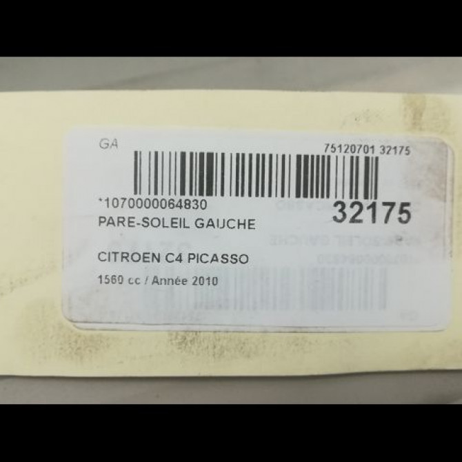 Pare-soleil gauche occasion CITROEN C4 PICASSO I Phase 1 01-2007->10-2013 1.6 HDi 16v 110ch 8143XG 3